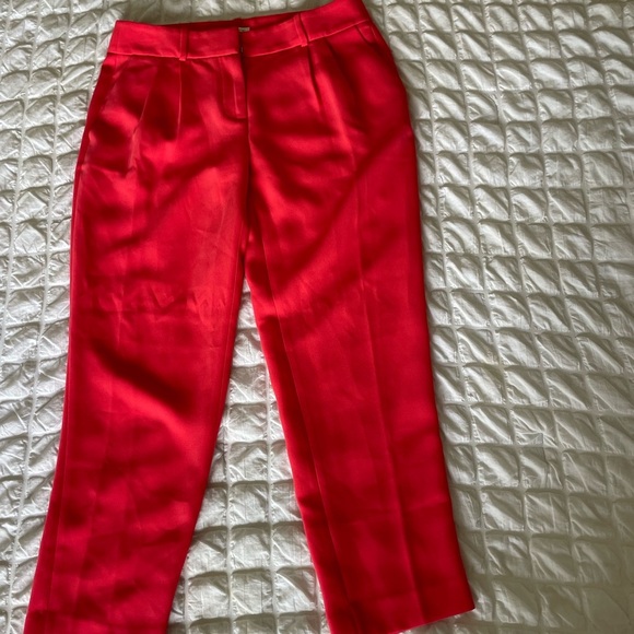 J. Crew Coral Bright Red Pants - Picture 2 of 10